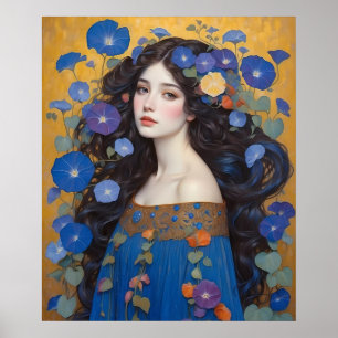 Schöne Frau mit Morgengläsern Poster