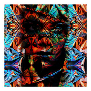 Schöne Frau mit Seilen verbunden Poster