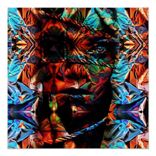 Schöne Frau mit Seilen verbunden Poster (Vorderseite)