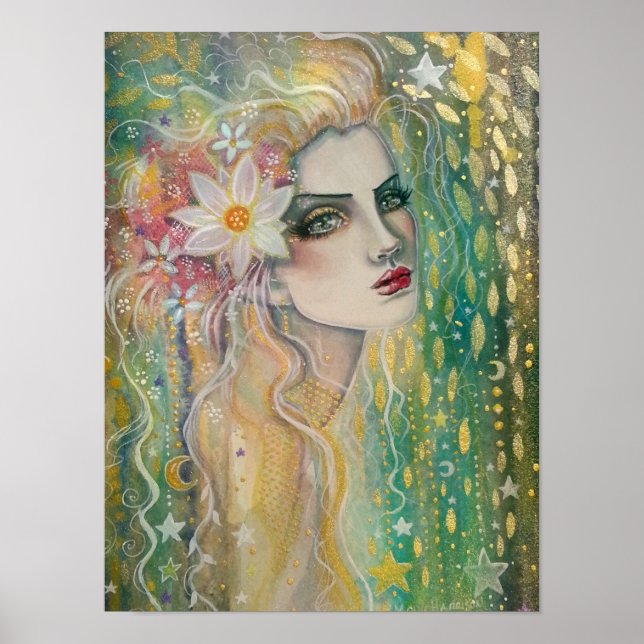 Schöne Frau Portrait Fantasy Kunst Poster (Vorne)