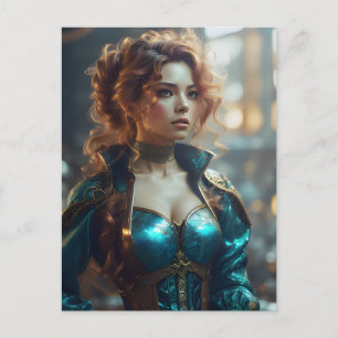 Schöne Frau Postkarte