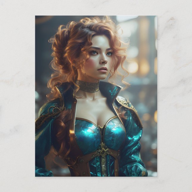 Schöne Frau Postkarte (Vorderseite)