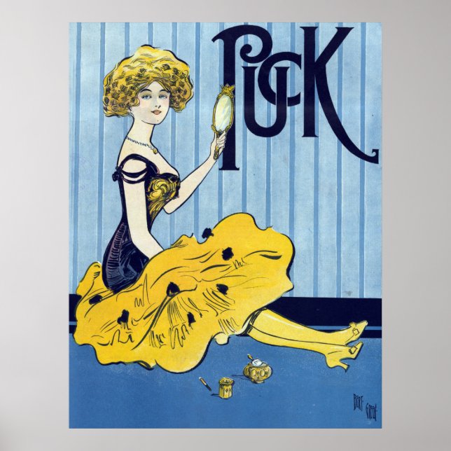 Schöne Frau Puck Vintage Poster (Vorne)