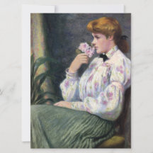 Schöne Frau riecht nach Blume (Reverie)