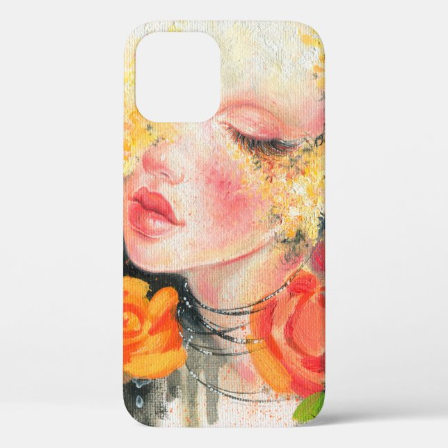 Schöne Frau und Blume Case-Mate iPhone Hülle (Rückseite)