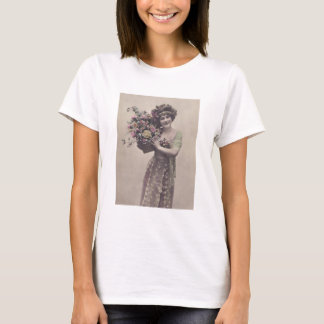 Schöne Frau Vintag Retro Foto T - Shirt