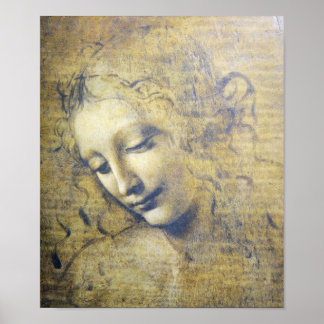 Schöne Frau von Leonard Davinci drucken Poster