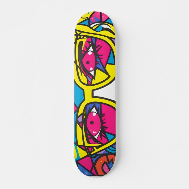 Schöne Frau Wand Kunst Graffiti Skateboard (Vorne)