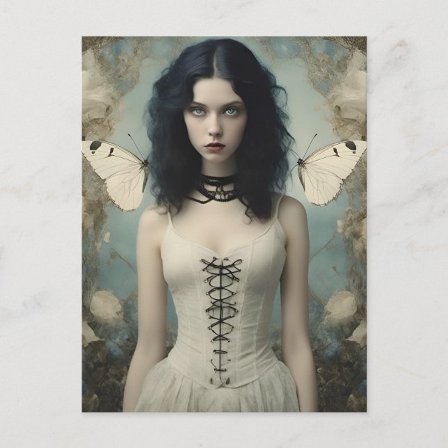 Schöne Frauen in gotischen Kleidung Postkarte (Vorderseite)
