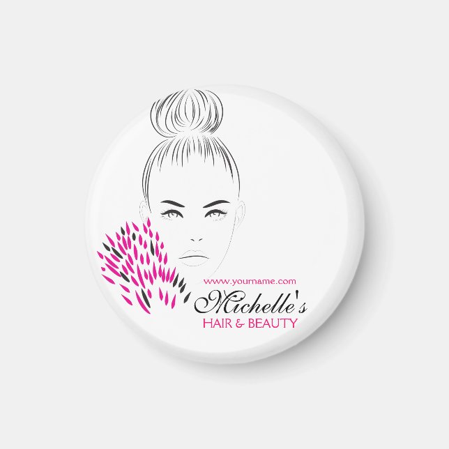 Schöne Frauen Mode-Illustration Branding Magnet (Vorne)