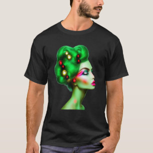 Schöne Frauen Silhouette Extravagant Xmas Dekorati T-Shirt