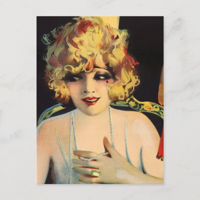 Schöne Frauen spielen mit Perlen Postkarte (Vorderseite)