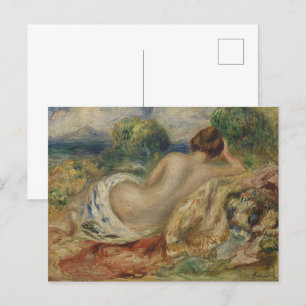 Schöne Frauen zurück mit Natur Landschaft Kunst Postkarte