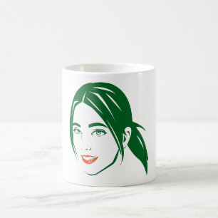 schöne Frauenkleidung Kaffeemaschine Tasse