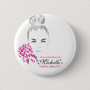Schöne Frauenmode-Illustration Button