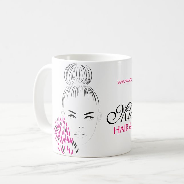 Schöne Frauenmode-Illustration Tasse (Vorderseite Links)
