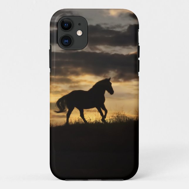 Schöne Free Horse Sunset Silhouette Case-Mate iPhone Hülle (Rückseite)