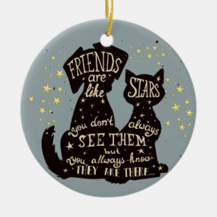 Schöne Freunde sind wie Sternzitat Keramik Ornament