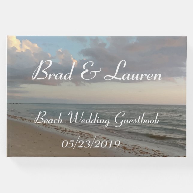 Schöne Friedliche Hochzeit am Strand Gästebuch (Vorderseite)