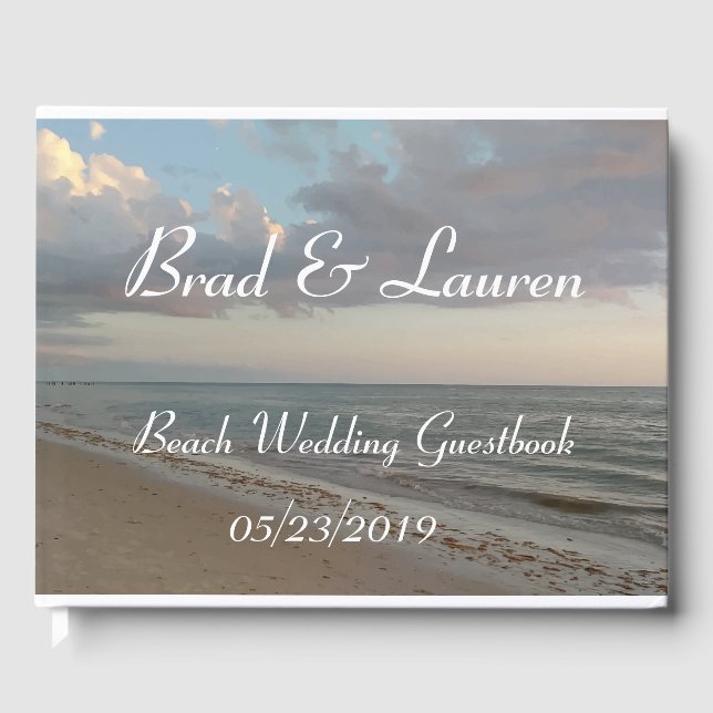 Schöne Friedliche Hochzeit am Strand Gästebuch (Vorderseite)