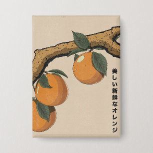 Schöne frische Orangen Button
