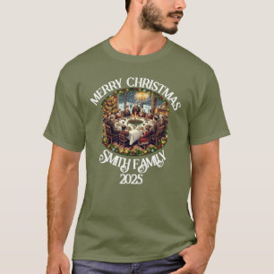 Schöne frohe Weihnachtsfamilie Design T-Shirt