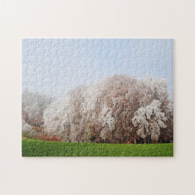 Schöne Frostbaume Österreich Landschaft Puzzle (Horizontal)