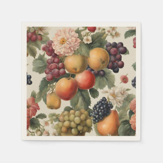 Schöne Früchte und Blume im französischen Stil Serviette