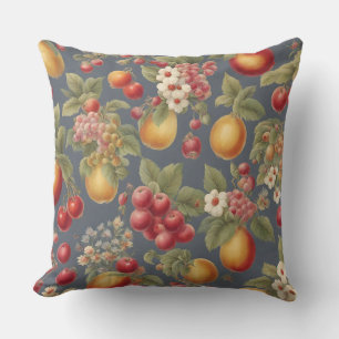 Schöne Früchte und Blume. Vintager französischer S Kissen