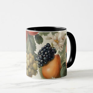 Schöne Früchte und Blumen im französischen Stil Tasse