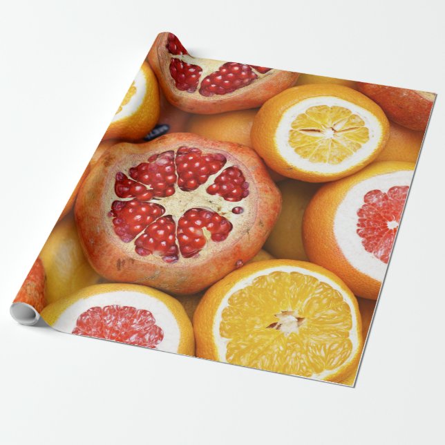 Schöne Früchte und Gemüse Geschenkpapier (Ungerollt)
