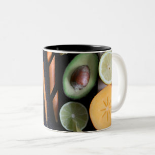 Schöne Früchte und Gemüse Zweifarbige Tasse