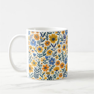 Schöne Frühlinggelbe Wildblumen Kaffeetasse