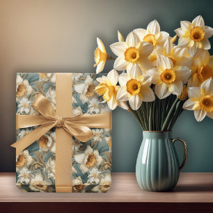 Schöne Frühlings-Barock-Osterglocken-Blumenmuster Geschenkpapier