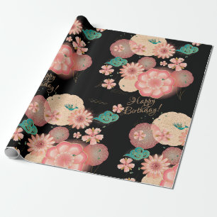 Schöne Frühlings-Pfirsichblüten-Garten-Dekoration Geschenkpapier