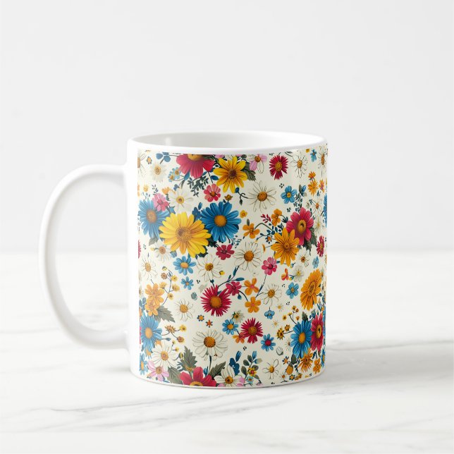 Schöne Frühlingsbäckerei Giro Wildblumen Kaffeetasse (Links)