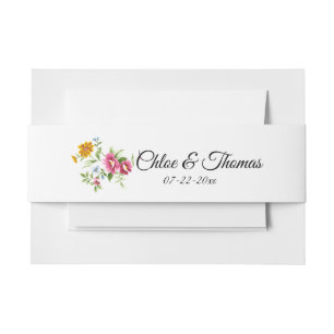 Schöne Frühlingsblumen Hochzeit Einladungsbanderole