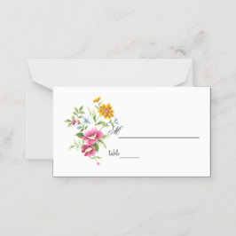 Schöne Frühlingsblumen Hochzeit Platzkarte