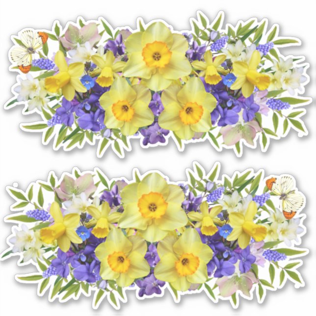 Schöne Frühlingsblumen, kundenspezifisch geschnitt Aufkleber (Vorderseite)