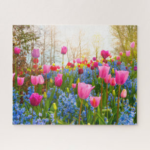 Schöne Frühlingsblumen - Tulips und Hyacinth Puzzle
