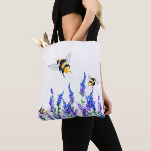 Schöne Frühlingsblumen und Bienen fliegen - Zeichn