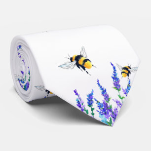 Schöne Frühlingsblumen und Bienen Neck Tie Krawatte