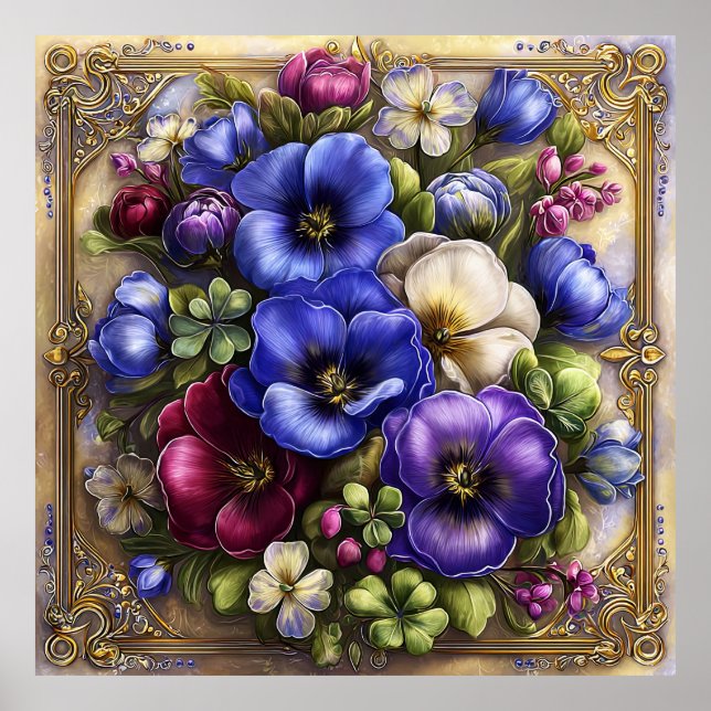 Schöne Frühlingsblumen Wandkunst 12 Poster (Vorne)