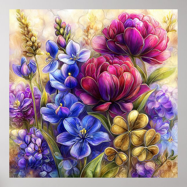 Schöne Frühlingsblumen Wandkunst 15 Poster (Vorne)