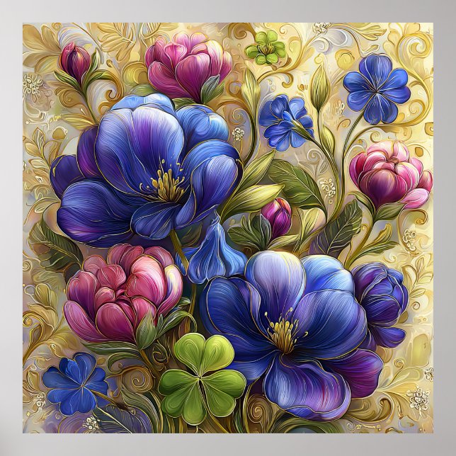 Schöne Frühlingsblumen Wandkunst 16 Poster (Vorne)