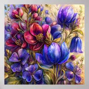 Schöne Frühlingsblumen Wandkunst 17 Poster