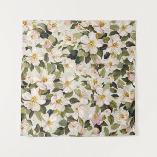 Schöne Frühlingsblüte mit blühenden Zweigen Wandteppich