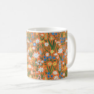 Schöne Frühlingsfarbenfrohe Girl-Wildblumen Kaffeetasse