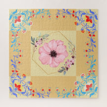 Schöne Frühlingsflorale Kunst, orange Hintergrund