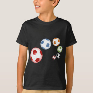 Schöne Fußball- oder Fußballsatz Bälle T-Shirt